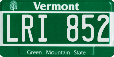 VT license plate LRI852