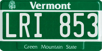 VT license plate LRI853