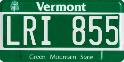VT license plate LRI855