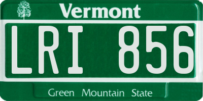 VT license plate LRI856