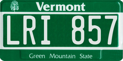 VT license plate LRI857