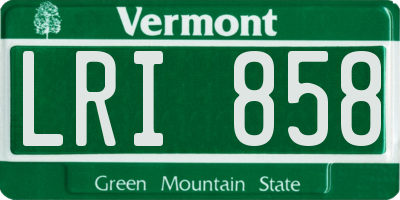 VT license plate LRI858