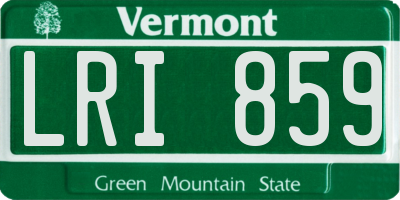 VT license plate LRI859