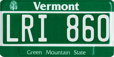 VT license plate LRI860