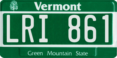 VT license plate LRI861