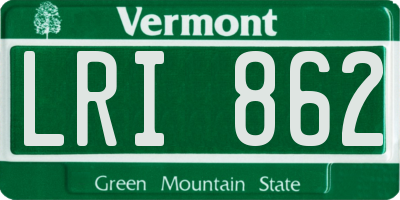 VT license plate LRI862