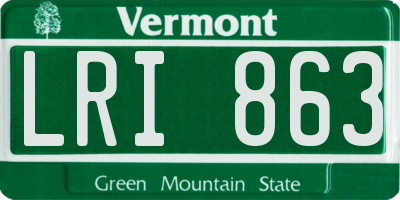 VT license plate LRI863