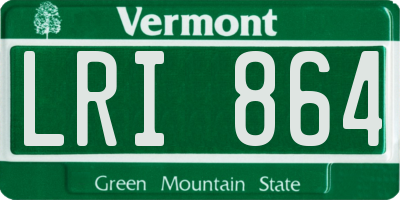 VT license plate LRI864