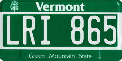 VT license plate LRI865