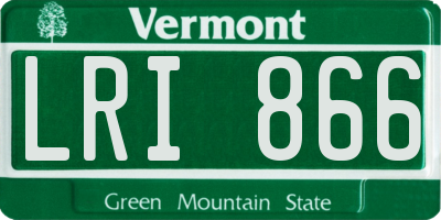 VT license plate LRI866