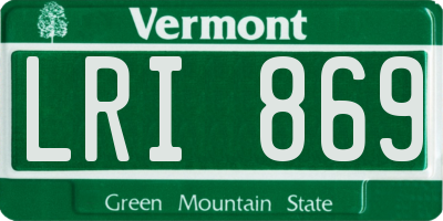 VT license plate LRI869