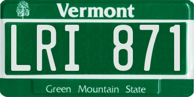 VT license plate LRI871