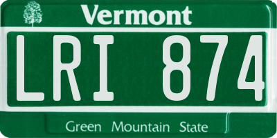 VT license plate LRI874