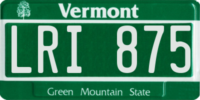 VT license plate LRI875