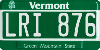 VT license plate LRI876