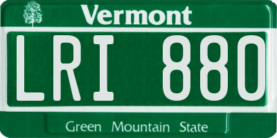 VT license plate LRI880