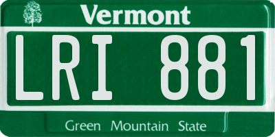 VT license plate LRI881