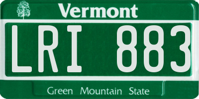VT license plate LRI883