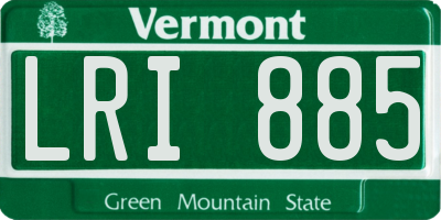 VT license plate LRI885