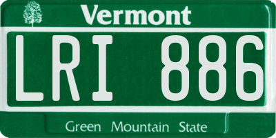 VT license plate LRI886