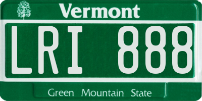 VT license plate LRI888