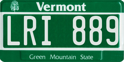 VT license plate LRI889