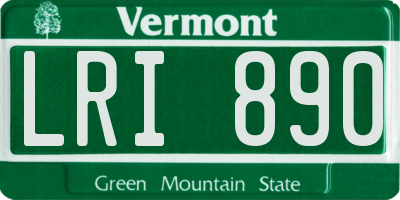 VT license plate LRI890