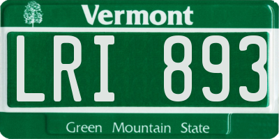 VT license plate LRI893