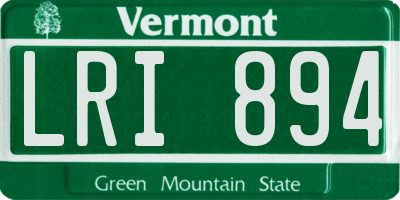 VT license plate LRI894