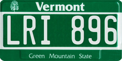 VT license plate LRI896