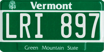 VT license plate LRI897