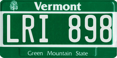 VT license plate LRI898