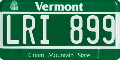 VT license plate LRI899