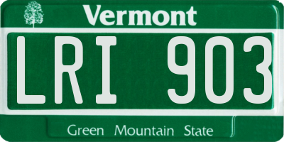 VT license plate LRI903