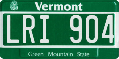 VT license plate LRI904