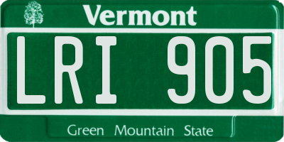 VT license plate LRI905