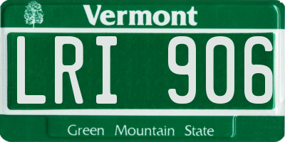 VT license plate LRI906