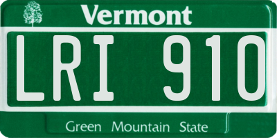 VT license plate LRI910