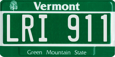 VT license plate LRI911