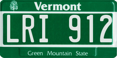 VT license plate LRI912