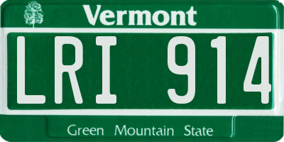 VT license plate LRI914