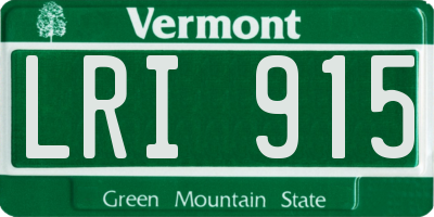 VT license plate LRI915