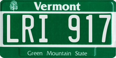 VT license plate LRI917