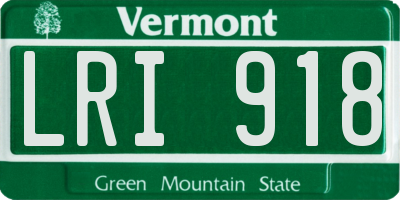 VT license plate LRI918