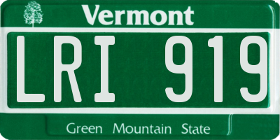 VT license plate LRI919