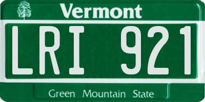 VT license plate LRI921