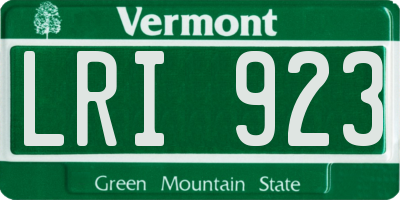 VT license plate LRI923