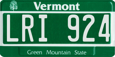 VT license plate LRI924