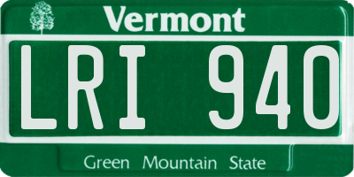 VT license plate LRI940