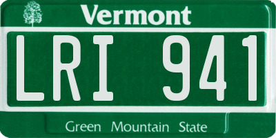 VT license plate LRI941